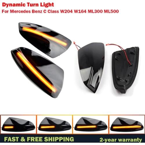 2Pcs LED Dynamic Turn Signal Light Side Mirror Indicator For Mercedes Benz C Class W204 S204 2007-2014 C300 Viano Vito W639