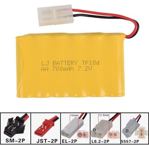 7.2v 700mah AA NI-CD M Battery RC Electric toys car Telerobot boat Remote control Tank SM-2P JST-2P EL-2P L6.2-2P free shipping