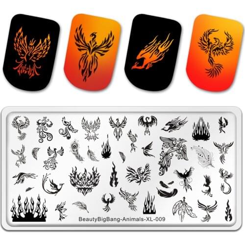 BeautyBigBang Animal Flame Theme Pattern DIY Image Plate Stencil For Nails Art Template Stamping Plate Design Tools