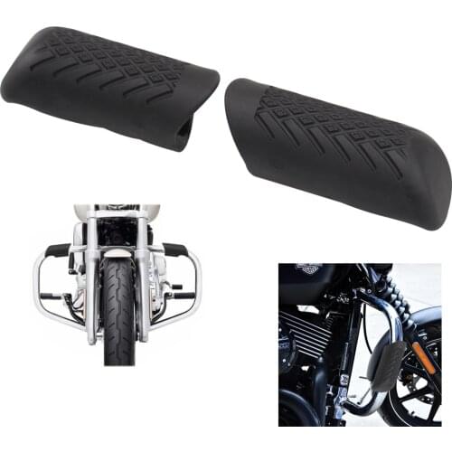 Universal Black Engine Guards Road Crash Bars Legs Knee Protector w/Rubber Cover Fit for Harley Yamaha Suzuki