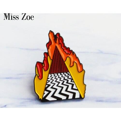 Lynch Style enamel pin Twin Peaks badge Red curtain brooch icons Denim coat Jeans shirt bag Button Pin Gift for friends fans