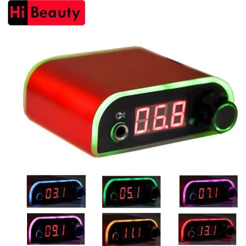 1 Set Professional Mini LCD Digital Tattoo Power Supply With 6 Colors Adjustable Power Adaptor Tattoo Accessories Supplies