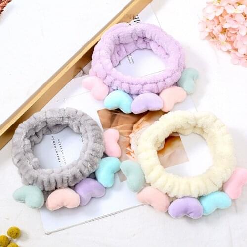 1Pcs Fashion New Women Girls Lovely Heart Hairband Elastic Headdress Hair Accessories Cotton Makeup Tools