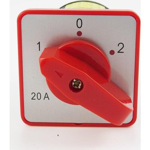 1PCS Universal Changeover Switch 3 Positions(1-0-2) 20A 4kW 12 Screw Terminals
