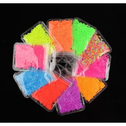 10 Colors/Set Fluorescence Neon Star Nail Sequins Glitter for Nails Design Flakes Paillette Tool Nail Art Decorations Manicure