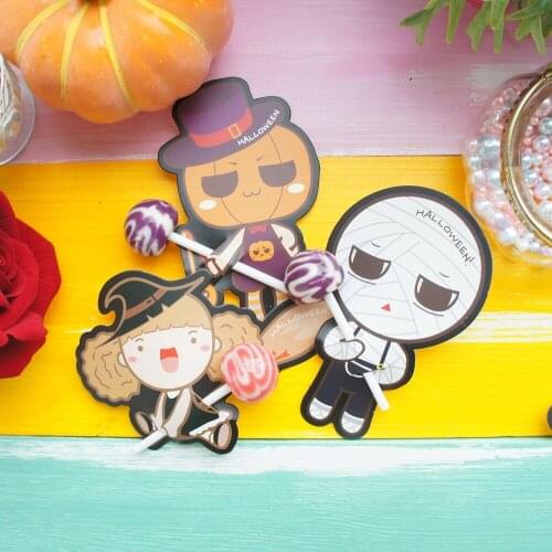 100pcs lollipop cover 3style witch zombie MR pumpkin Halloween Trick or treat candy decorate children sweet gift packaging