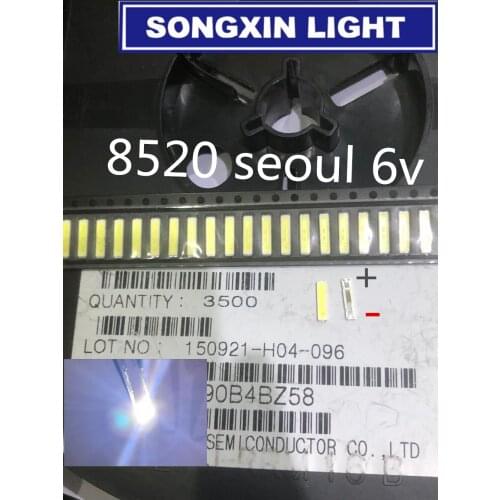 1000PCS FOR SEOUL SMD 8520 6V 2-CHIP LED Backlight 1W 8520 6V Cool white 95-100LM TV Application COLD WHITE