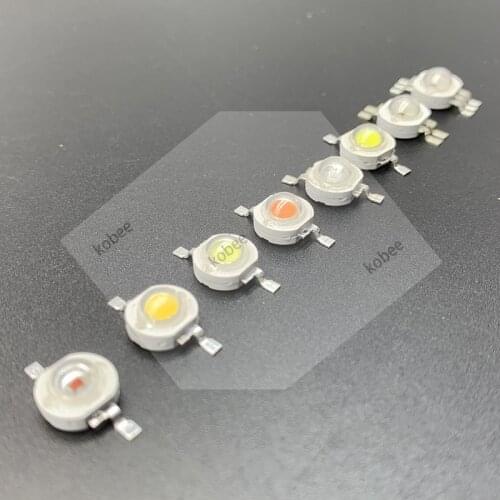1000pcs High Power 1W 3W LED Chips Bulb Light SMD Warm White Cool Red Blue Yellow Green Led Spotlight Epistar COB Diode Chip