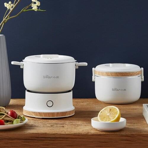 110-240V Folding Electric Hot Pot Multicooker Mini Portable Travel Electric Cooker Split Type Cooking Pot Small Hotpot 1L