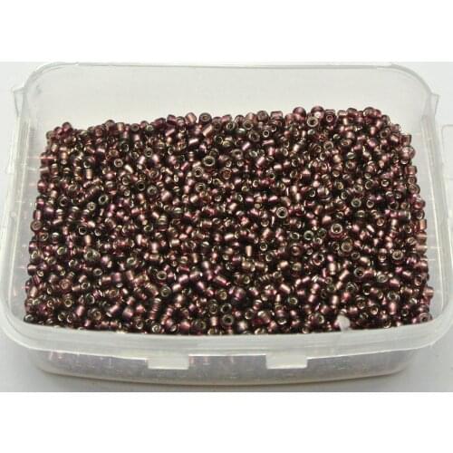 5000 Glass Seed Beads 2mm silver lined Purple + Storage Box