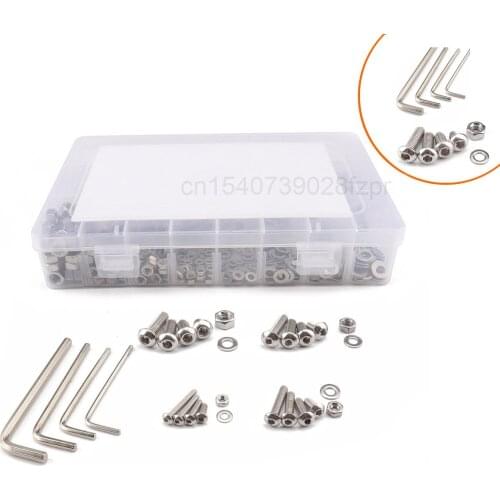 520 M3-m6 Boxed Stainless Steel Hexagon Socket Screws, Hand Tight Screws and Wrenches