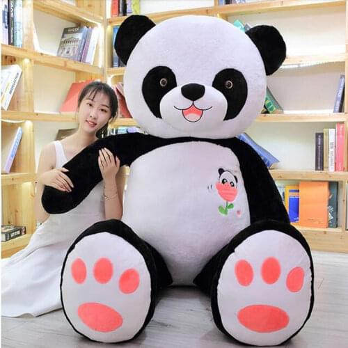 60-100cm Cute Big Panda Plush Toys Sofa Bed Decor Stuffed Cartoon Animals Pillow Soft Lovely Doll for Kids Birthday Xmas Gift