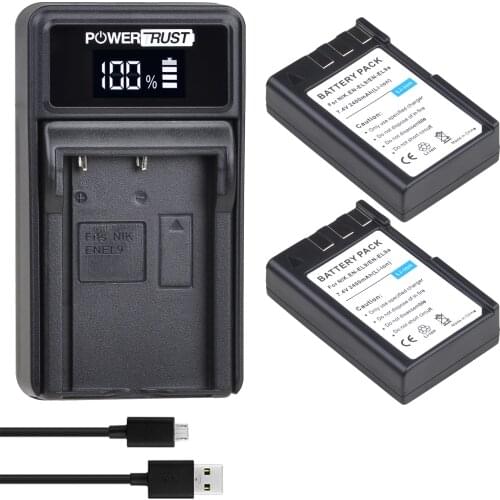 EN-EL9 EN EL9 EN-EL9a 2400mAh EN EL9a EL9a Battery AKKU and LED USB Charger For Nikon EN-EL9a D40 D60 D40X D5000 D3000 Batteries