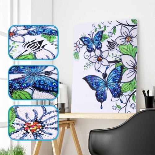 5D Diamond Embroidery Chinese Style Flowers Butterfly Special Shaped Diamond Painting Cross Stitch Kits Resin Diamond Home Decor