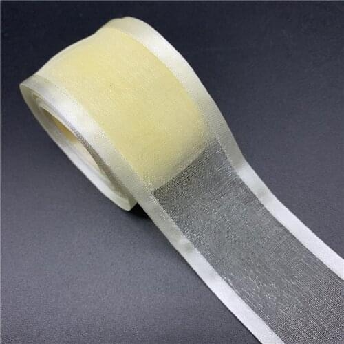 5Yards/Lot 20mm 25mm 38mm Ivory Satin Edge Organza Ribbon Bow Hair Wedding Christmas Decoration Lace Crafts