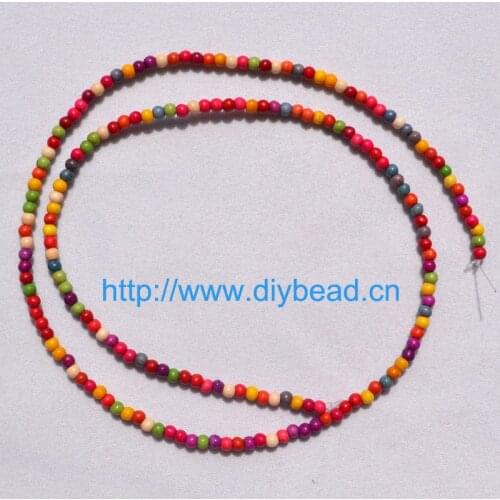 Free shipping DIY Fashion Jewelry Findings Necklace Department 2MM Mix Color Measly Round Turquiose
