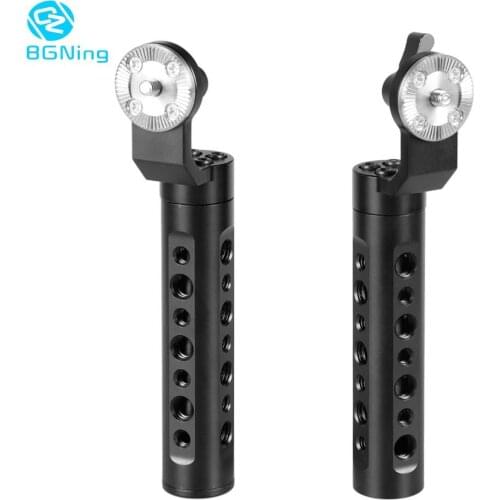 BGNing 2pcs Aluminum Cheese Handle Grip w/ ARRI Rosette M6 Thumbscrew Knob for SLR Camera Cage Accessories 1/4" 3/8 inch Thread