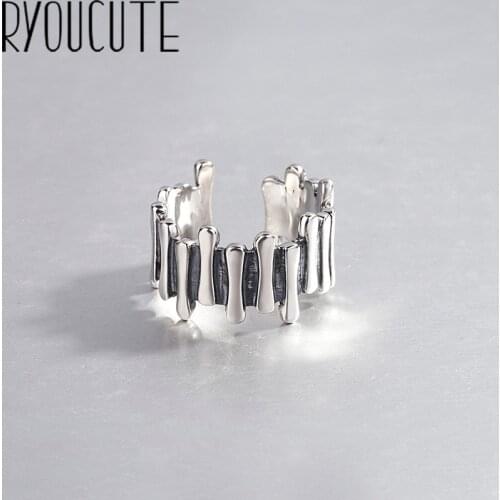 Bohemian Real Silver Color Geometric Rings Gifts for Women Wedding Ladies Fashion Adjustable Antique Rings joyas de plata