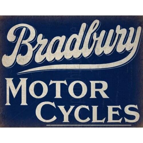 BRADBURY MOTOR CYCLES VINTAGE GARAGE ADVERTISEMENT METAL TIN SIGN POSTER
