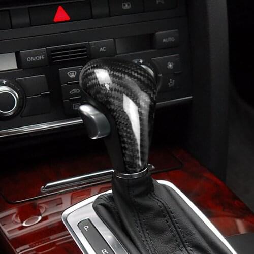 Black Carbon Fiber Car Gearshift Knob Covers for Audi A61/Q5/A5/A4L/Q7 Accessories Car Styling