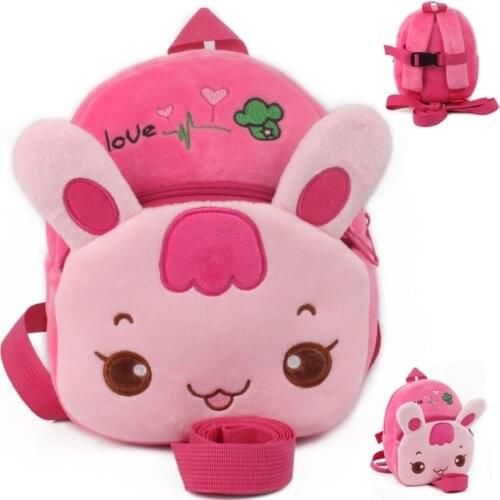 Anti-lost Kids Toddler Plush Backpack with Safety Harness Leash for Girls Boys A69C
