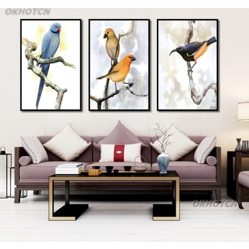 Art Poster Parrot Bird Print Canvas Painting Picture On The Wall Animal Home Decoration Drawing For Living Room Bedroom Modular