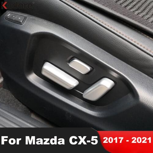 For Mazda CX5 CX-5 2019 2020 2017 2018 Carbon Fiber Interior Accessories Seat Adjustment Knob Button Switch Cover Trim