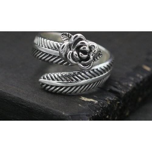 S925 Sterling Silver Goros Takahashi Kagaroo Personality Rose Classical Girl Ring Index Finger Ring National Style