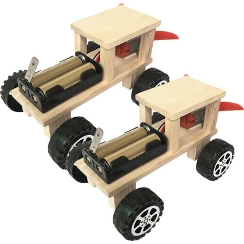 Childrens Electric Wooden DIY Creative Racing Toy Sets Assembled Aerodynamic Car Science Education Electronic Blocks Kids Gift