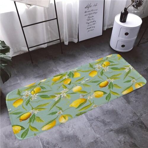 Carpet Doormat Funny Kitchen Entrance Door Mat Anti-slip Floor Rug Bathroom Area Hallway 50x80cm Tropical Leaf Design