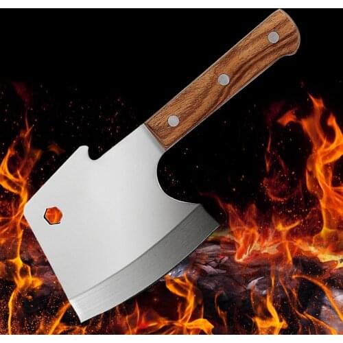 Stainless Steel Kitchen Knives Chinese Chopping Knife 4Cr14 High Hardness Bone Cut Knife Fresh Stone Blade Bone Cutter Chopper
