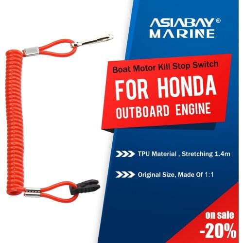 Boat Motor Kill Stop Switch Key Rope Safety Lanyard Tether FOR Honda Outboard Engine 2.3 6 10 15 20 30 50 60 90 150 225 250hp