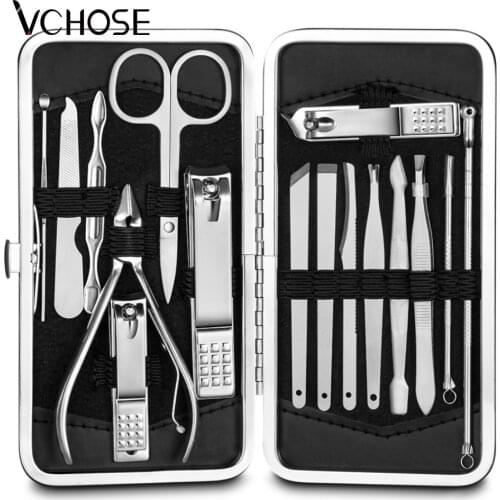 Manicure Set Nail Clippers Pedicure Kit Stainless Steel Manicure Professional Grooming Kits Nail Care Tools with Travel Case