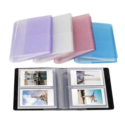 64 Pockets 3 Inch Quicksand Photo Album Mini Instant Photo Case Organizer Mini Fashion PVC Photo Album Child Gifts