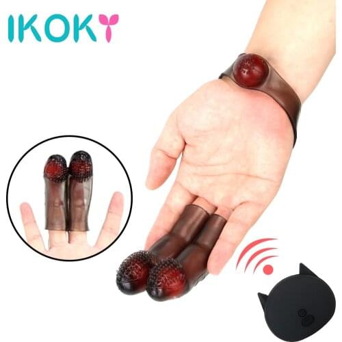 IKOKY Vagina Stimulation Mini Finger Vibrator Vibrating Massager G-spot Clitoris Stimulator 10 Modes Adult Sex Toys for Women