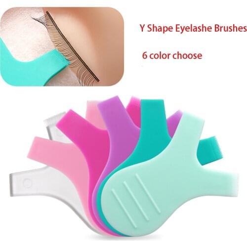 5 Pcs/Pack Makeup Eyelash Brushes 10pcs Reuseable Plastic Clean Comb Y Shape Eyelashe Lifting Curler Eye Lash Extension Perm Eye
