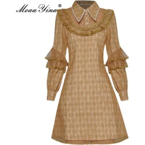 Модные платья в клетку MoaaYina China At AliExpress