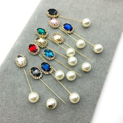 Ladies Crystal Brooch Rhinestone Lapel Pin Fashion Muslim Hijab Scarf Clips Womens Accessories