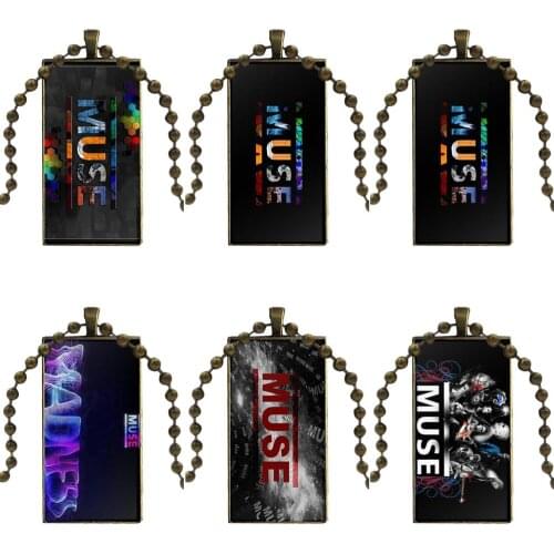 Muse Band Artist Logo For Women Girls Ladies Statement Best Gift Design Fashion Vintage Glass Women Rectangle Necklace Pendants