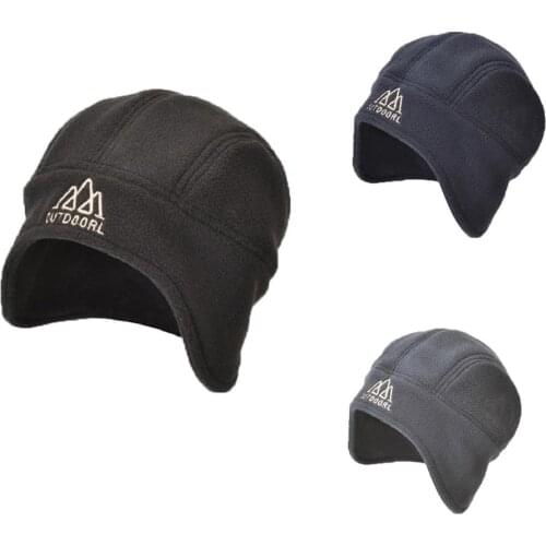 Connectyle Mens Skull Cap with Ear Flaps, Winter Windproof Soft Warm Fleece Beanie Hats