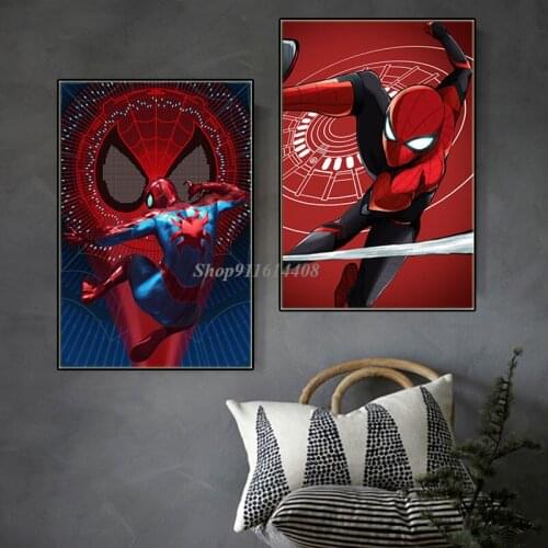 Wall Decor Pictures Marvel Classic Superhero Anime Wall Art Poster Canvas Paintings Spiderman Prints Decor on The Room Home Wall