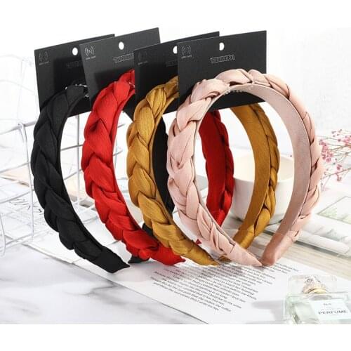Luxury Hair Accessories Creative Twist Braid Headband Bezel Korean Twists Hairband Women Elegant Velvet Hair Hoop