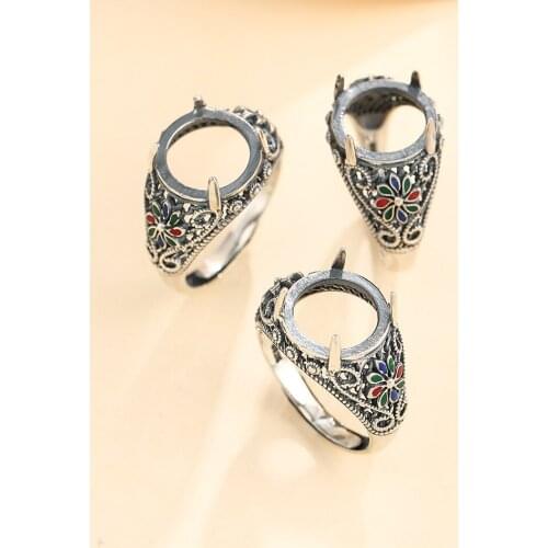 12*12mm 925 STERLING SILVER women Semi Mount Bases Blanks base blank Pad ring Setting jewelry findings diy A5712