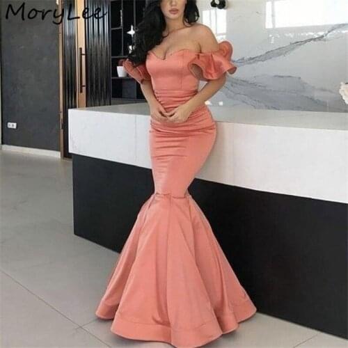 Hot Evening Dresses Sweetheart Floor Length Sweep Train Mermaid Satin Evening Dresses With Zipper vestidos de fiesta de noche
