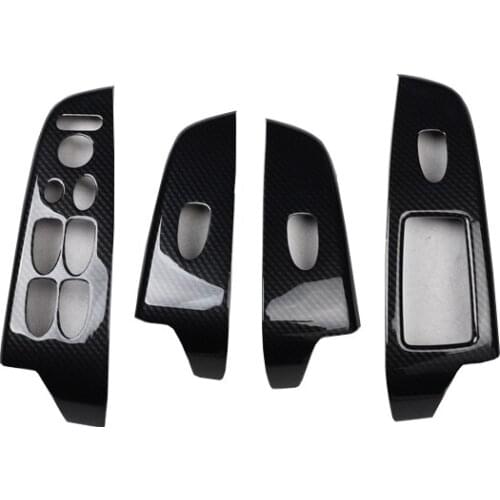Fit For Honda Civic 2006-2011 Right titanium car ABS Carbon Fiber Window Lift Panel Switch Cover Trim