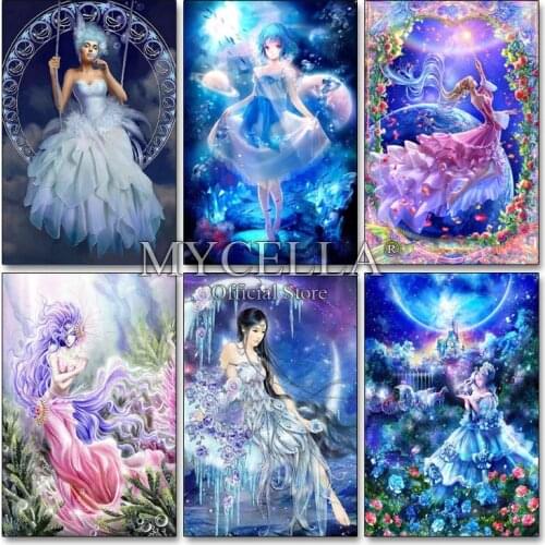 Full Diamond Mosaic Flower Fairy Butterfly 5d Diy Diamond Painting Cross Stitch Cartoon Girl Rhinestone Embroidery Home Decor