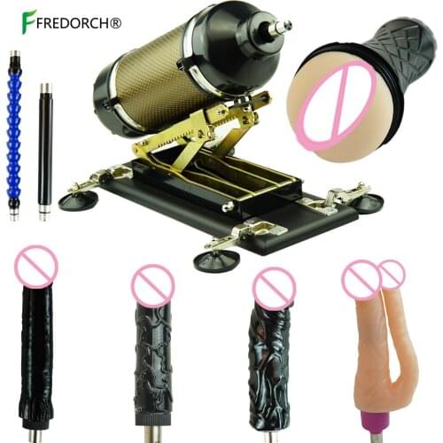 FREDORCH Cannon Sex Machine with Male Masturbator Cup and 4 kinds of Dildos Automatic Love Machines Gun for Women and Men