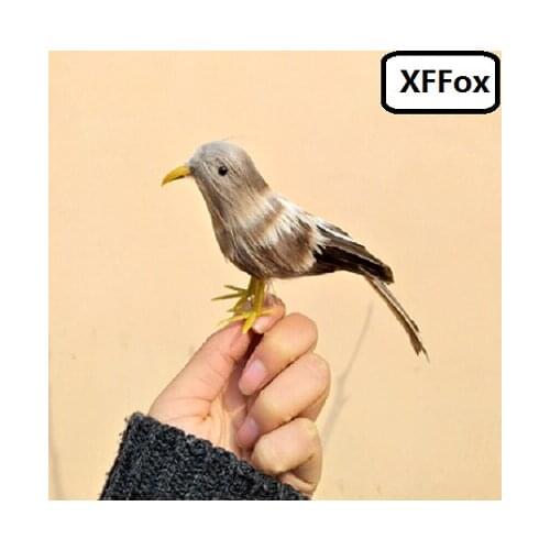 Mini reallife gray bird model foam&feather simulation cute bird toy gift about 12cm xf0643