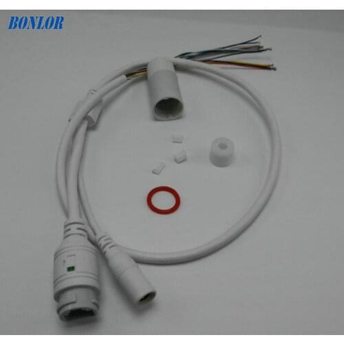 10PCS CCTV IP POE Network WiFi HD Camera PCB Module video power Weatherproof POE Cable RJ45 female & DC male White Free Shipping
