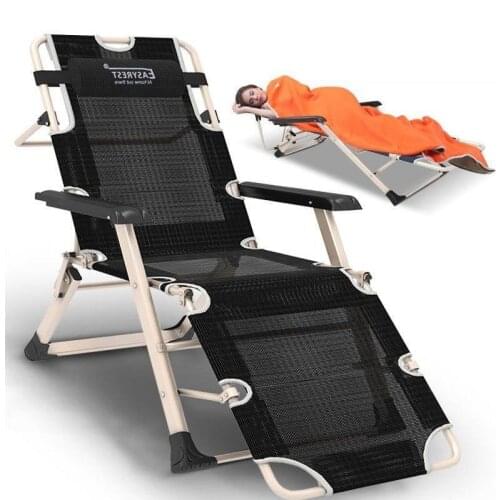 Folding Single Bed Heavy Duty Multi Function Breathable Material Lounge Salon Chairs with Armrest for Quick Nap Indoor Use